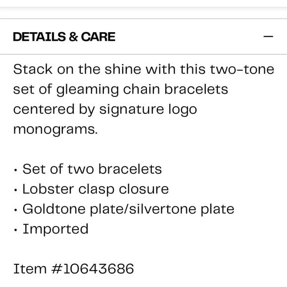 True Religion Setbof 2 Two-Tone Logo Chain Bracelet - Picture 9 of 9